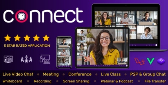 Connectv..Nulled–LiveVideo&#;ChatMessaging,LiveClass,Meeting,Webinar,FileSharing,WhiteboardScript