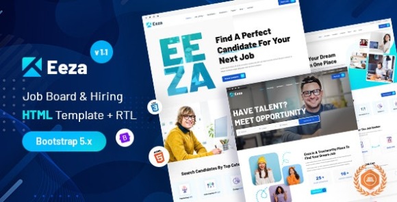 Eezav.Nulled–JobBoard&#;Hiring+DashboardHTMLTemplateFree