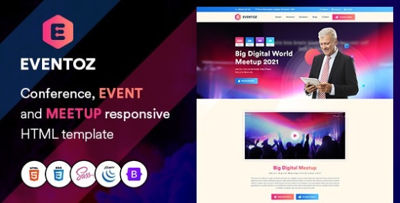 Eventozv.Nulled–Conference,EventandMeetupHTMLTemplateFree