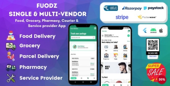 Fuodzv..Nulled–Grocery,Food,PharmacyCourier&#;ServiceProvider+Backend+Driver&#;VendorAppSourceCode
