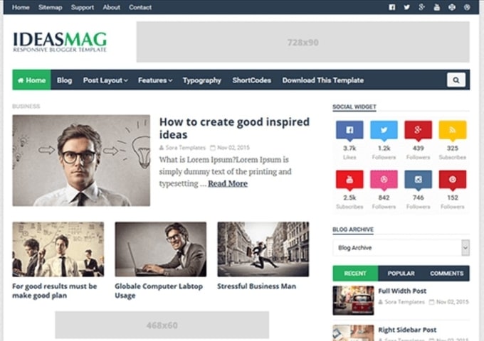 Ideas Mag (Premium) Blogger Template