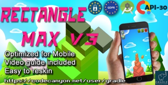 Rectangle Max (Admob + GDPR + Android Studio) Game Source
