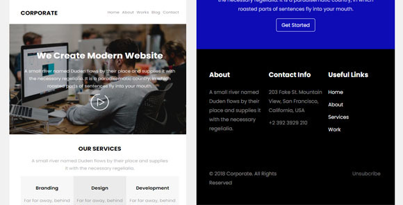 Corporate Email HTML Template Free