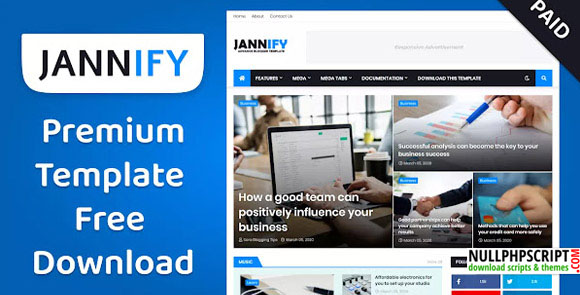 Jannifyv.PremiumNulled–ResponsiveBloggerTemplateFree