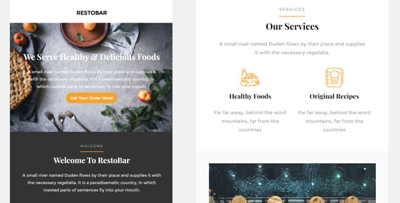 Restaurant Email HTML Template Free