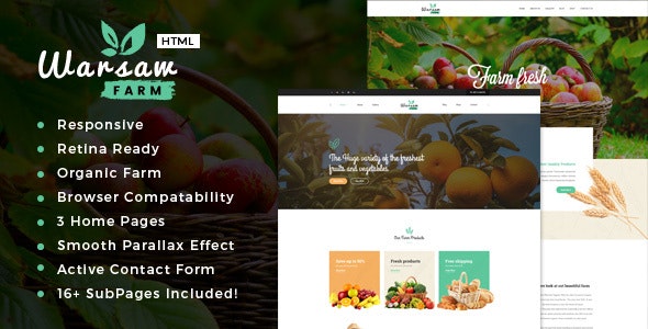 Warsawv.Nulled&#;OrganicFood,Agriculture,FarmServicesandBeautyProductsHTMLTemplate