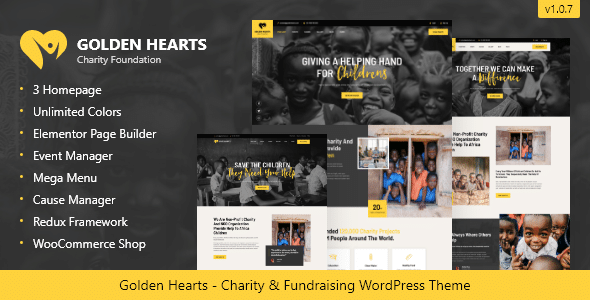 GoldenHeartsv..Nulled&#;Fundraising&#;CharityWordPressTheme