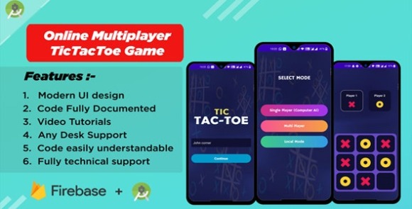 Multi Player Tic Tac Toe Game using Firebase Realtime Database App Source Download