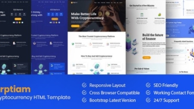 Crptiam Nulled – Cryptocurrency Landing Page HTML Template Free