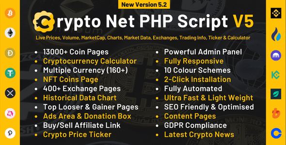 CryptoNetv.Nulled&#;CoinMarketCap,Prices,Chart,Exchanges,CryptoTracker,Calculator&#;TickerPHPScript