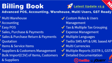 BillingBookv.Nulled&#;AdvancedPOS,Inventory,Accounting,Warehouse,MultiUsers,GSTReady