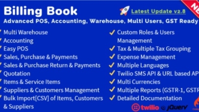 BillingBookv.Nulled–AdvancedPOS,Inventory,Accounting,Warehouse,MultiUsers,GSTReadyPHPScript