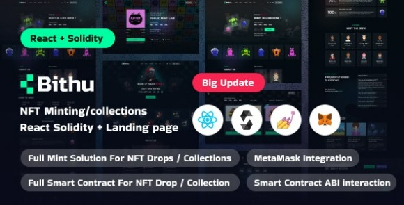 Bithuv.Nulled–NFTMinting/CollectionwithSmartContract(ReactJS+Solidity)