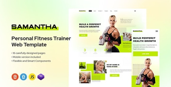 Samanthav.Nulled–PersonalTrainer&#;FitnessGymTemplateFree