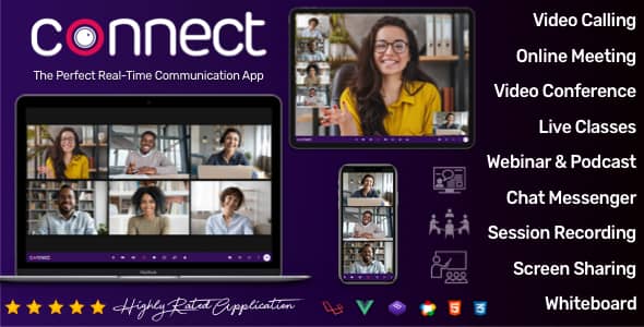 Connectv..Nulled&#;LiveVideoChat,Conference,LiveClass,Meeting,Webinar,Whiteboard,FileTransfer,Chat