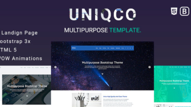 UniqcoNulled&#;MultipurposeResponsiveBootstrapLandingpageTemplate