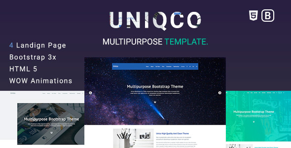 UniqcoNulled&#;MultipurposeResponsiveBootstrapLandingpageTemplate