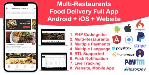 food delivery multi restaurant ionic