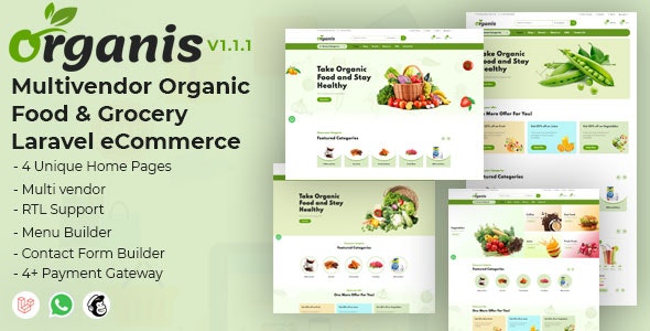 Organis v1.0.0 Nulled – Multivendor Organic Food & Grocery Laravel eCommerce