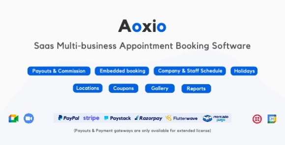 Aoxio v1.8 Nulled – SaaS Multi-Business Service Booking Software PHP Script