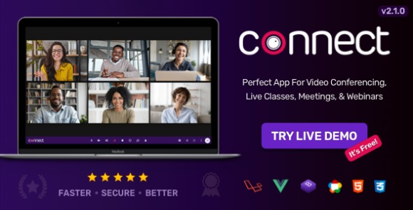 Connectv..Nulled–VideoConference,OnlineMeetings,LiveClass&#;Webinar,Whiteboard,LiveChatPHPScript