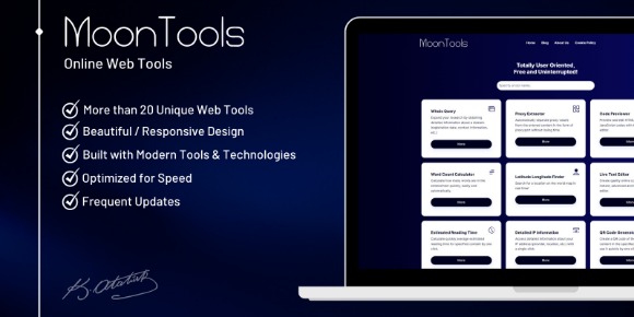 MoonTools Online Web Tools PHP Script