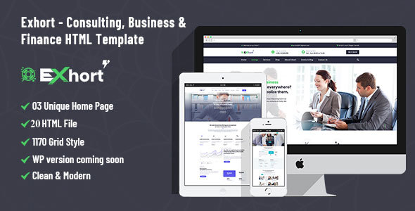 n exhort consulting business and finance bootstrap html template