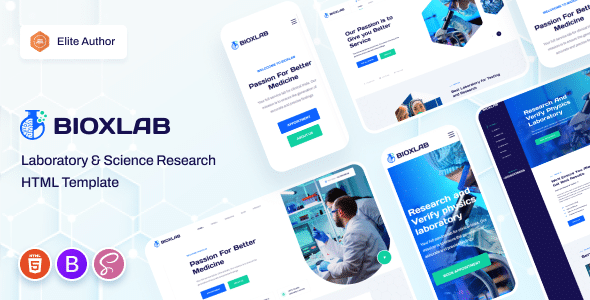 Bioxlab Nulled – Laboratory & Science Research HTML5 Template + RTL