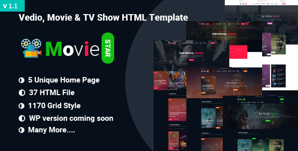Movie Star v1.1 Nulled – Movie, Video & TV Show HTML Template