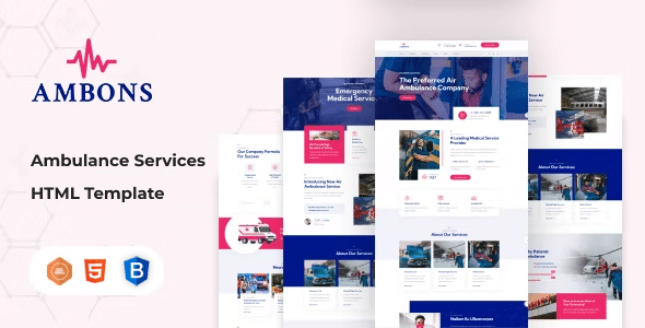 Ambons Nulled – Ambulance Service HTML Template