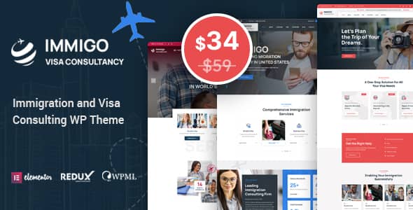 Immigo v1.3 Nulled – immigration and Visa Consulting WordPress Theme