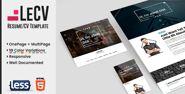 LeCV Nulled – Creative responsive resume / CV template