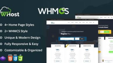 WHost-Domain Hosting Server Rental with WHMCS Responsive HTML5 Template