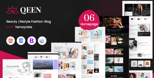 QEEN Nulled – Beauty Fashion Blogger HTML Template