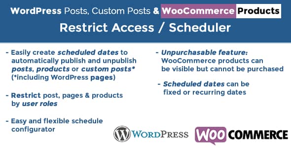 Post & Products Scheduler / Restrict Access v5.5 Free