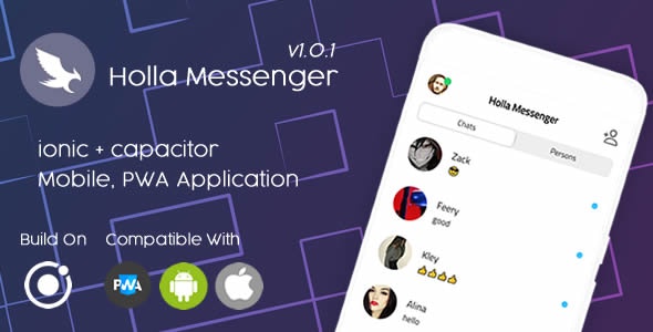 Holla Messenger v1.0.1 Nulled – Ionic 6 – Pwa Mobile App