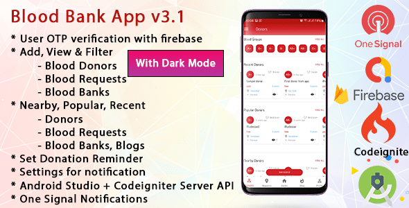 Blood Bank App With Admin Panel & Material Design v3.1.1 Free