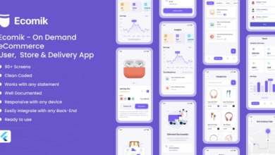 Ecomik v1.0 – Ecommerce Flutter App Template for User, Store and Delivery Free