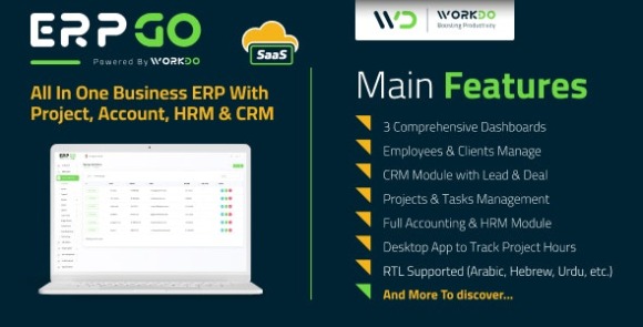 ERPGo SaaS v3.9 Nulled – All In One Business ERP With Project, Account, HRM, CRM & POS Script