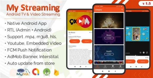My Streaming Android App with Admin Panel v1.5 (Android 11 Support) Source Code