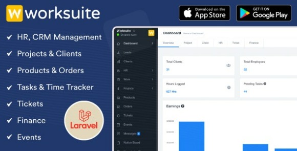 WORKSUITE v5.2.6 Nulled – HR, CRM and Project Management Script