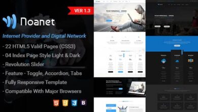 Noanet v1.3 Nulled – Digital Network and Internet Provider HTML Template