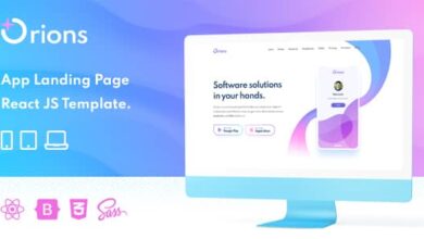 Orions – Responsive App Landing Page React JS Template