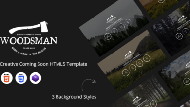 Woodsman Nulled – Creative Coming Soon HTML5 Template