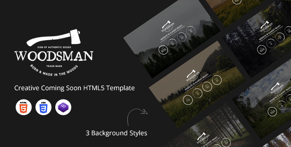 Woodsman Nulled – Creative Coming Soon HTML5 Template