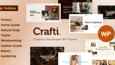 Crafti v1.0 Nulled – Creative Handmade WordPress Theme