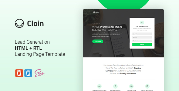 Cloin v1.1 Nulled – HTML Landing Page Template