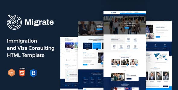 Migrate – Immigration and Visa Consulting HTML Template