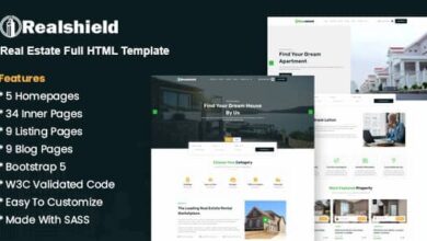 Realshield Nulled – Real Estate Full HTML Template