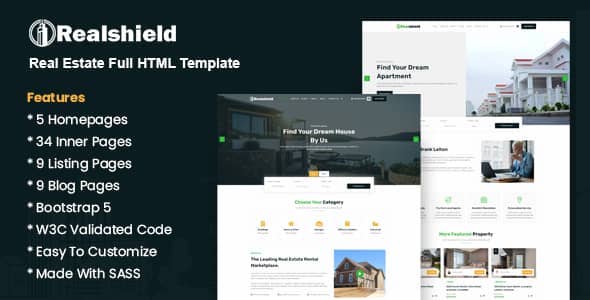 Realshield Nulled – Real Estate Full HTML Template